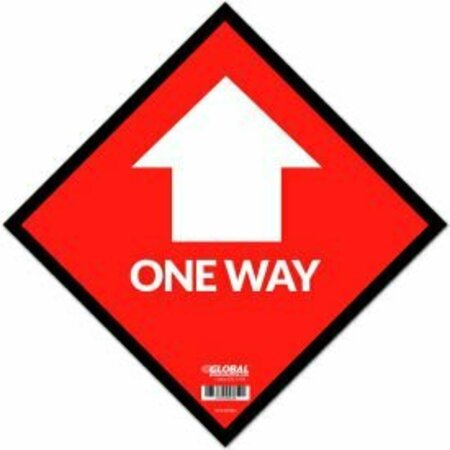 THE MAGNET GROUP GEC&#8482; Red One Way Adhesive Sign, 12" Square, Vinyl CP005805